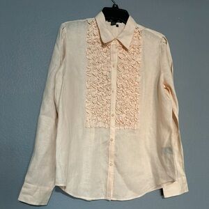 NWOT RALPH LAUREN LINEN  RUFFLED SHIRT